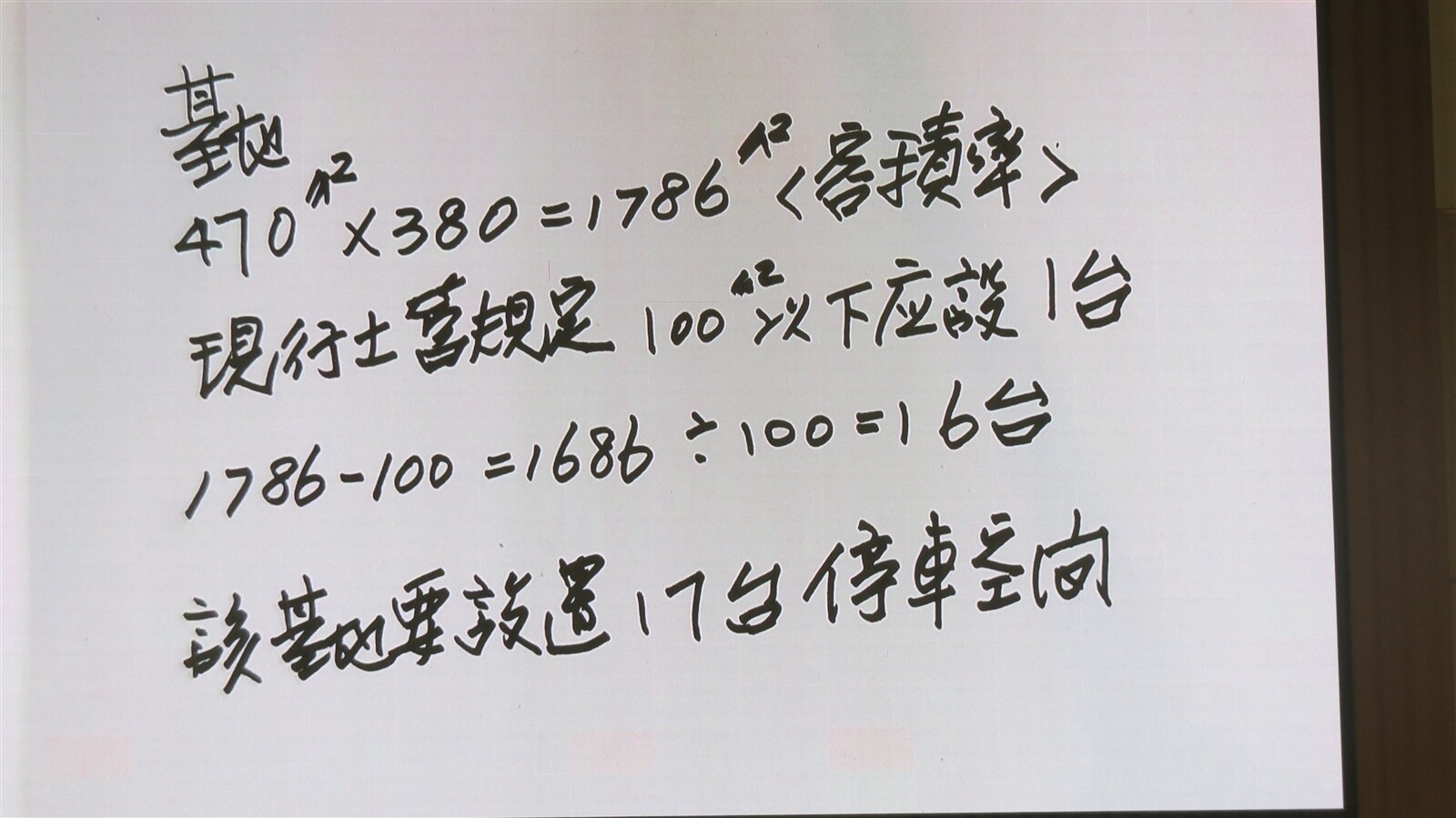 苗栗縣竹南頭份運動公園旁一塊實蓋近90坪的商業金融藝文特區土地，地主要蓋透天厝，卻必須配置17輛停車位，縣議員陳永賢抨擊太扯。記者范榮達／攝影 