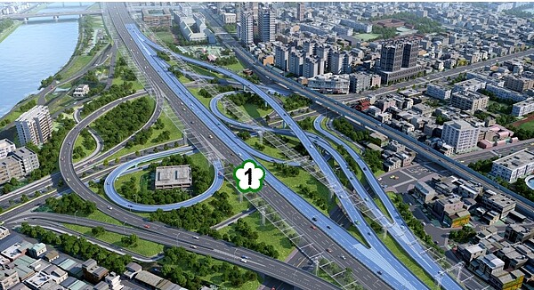 國道1號「激塞路段」有解了! 改善工程完工時間揭露:省半小時以上 台北交流道改善工程示意圖。圖/交通部提供