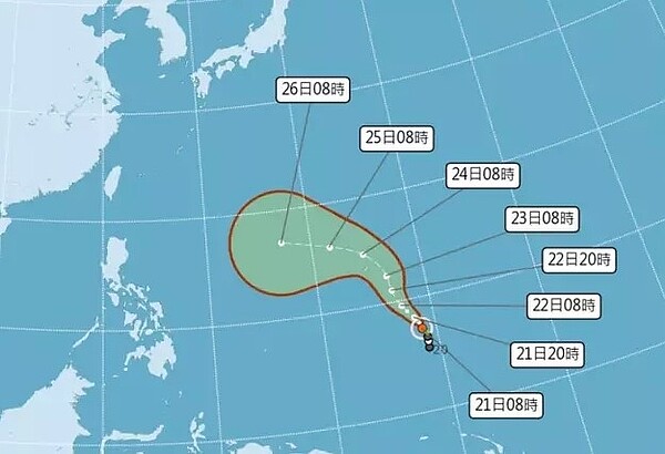 颱風路徑預報。圖／中央氣象局提供
