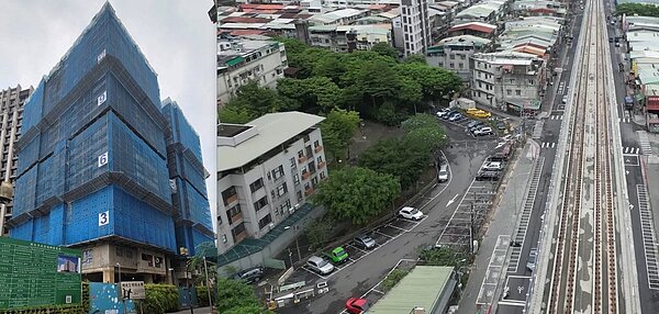 新店民安段社宅預計年底完工(左)及安和路一段社宅用地現況(右)。圖/新北市政府提供