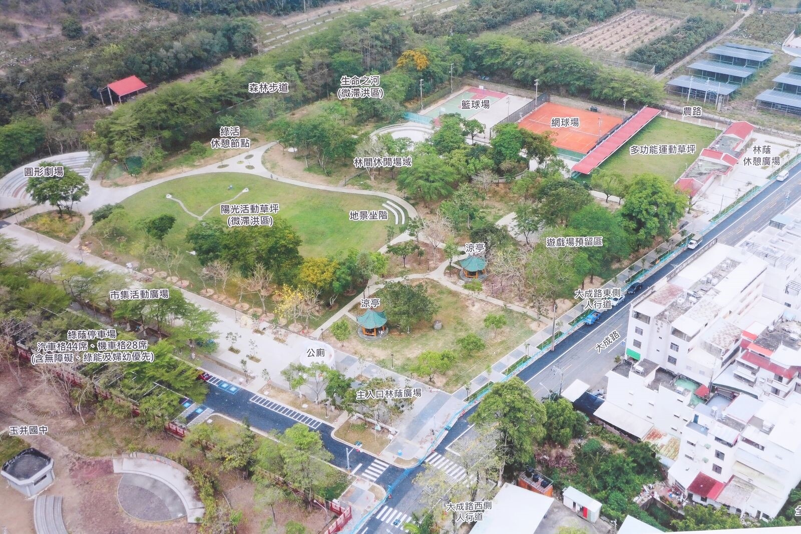 玉井虎頭山運動公園改善完成。圖/台南市政府提供