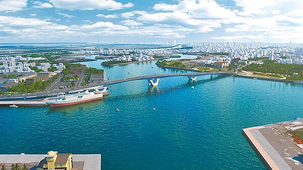 台南市安平跨港大橋一再流標,原訂2021年開工、2025年完工,至今仍未順利招標。(台南市工務局提供/曹婷婷台南傳真)