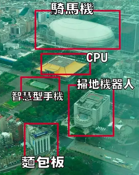 台北大巨蛋即將在年底試營運,粉專臉書「男人幫」最近在臉書以「都市規畫」為名,貼出一張信義區空拍照。圖/引用自粉專臉書