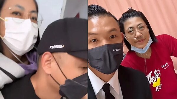 陳建州揹著生病的妹妹上樓。 圖／擷自IG