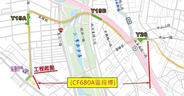 CF680A區段標路線圖。圖／台北市政府提供