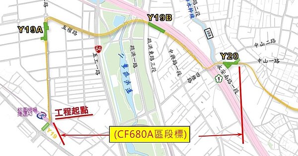 CF680A區段標路線圖。圖/台北市政府提供