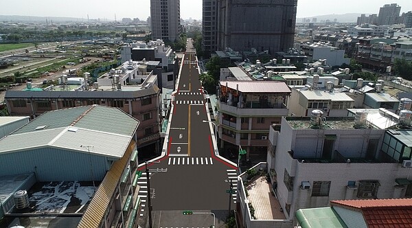 南區福田一街打通模擬圖。圖／中市府提供