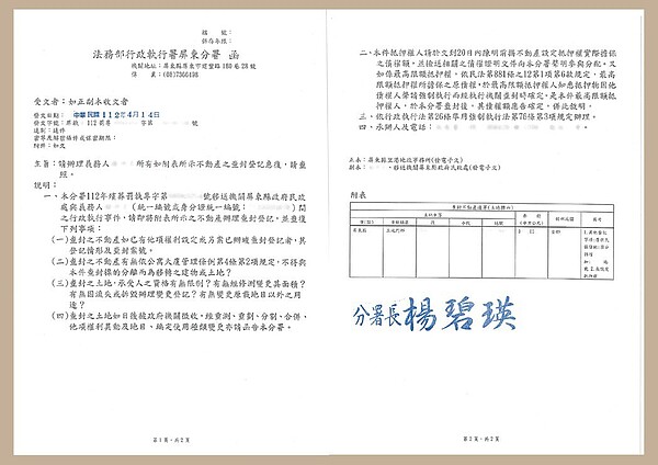 屏東三地門1名男子私自供土地給人土葬挨罰30萬不理，千坪土地遭查封。圖／行政執行署屏東分署提供