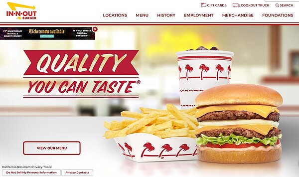 美國西岸知名漢堡店「In-N-Out」再度快閃來台。圖/In-N-Out官網