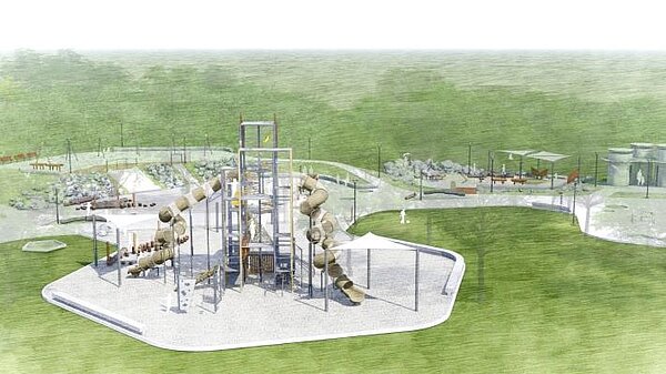 台南溪北最大遊戲場,鹽水公20公園動土。圖/台南市政府提供