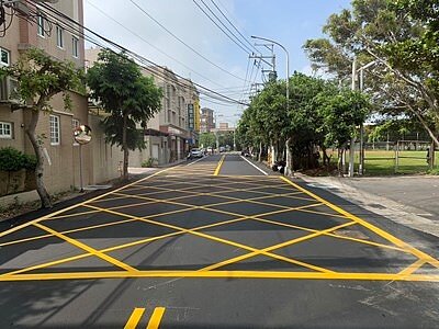 大甲區大智街雨水下水道工程完工。圖/台中市水利局提供