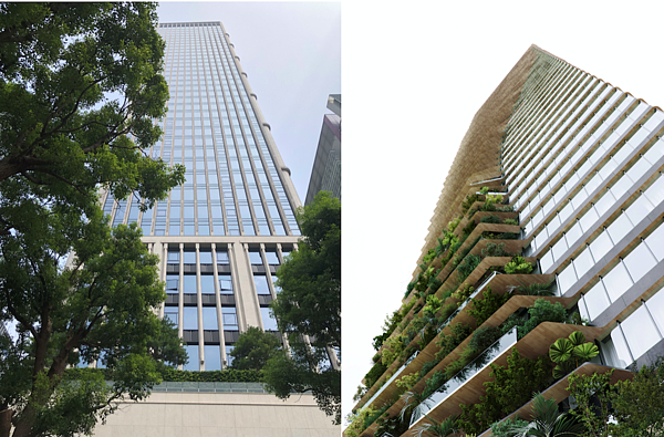 聯聚繼推出「聯聚中雍大廈」首棟豪辦之後,第二棟頂級豪辦「聯聚中維大廈Kuma Tower」與國際建築大師隈研吾首次攜手合作。組合圖/好房網News記者蔡佩蓉攝影、聯聚提供