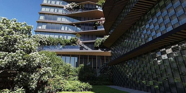 聯聚建設預計第三季在台中七期推出第二棟頂級商辦「聯聚中維大廈Kuma Tower（示意圖）」，引起市場的關注！圖／業者提供
