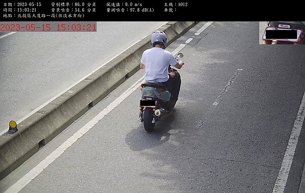 北市利用聲音照相系統取締違規超標噪音車。圖/環境保護局提供