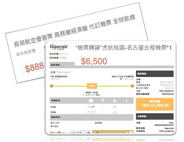 網路代購機票示意圖。圖/台中市府提供