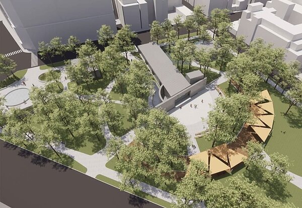 盛興公園已於11月底進行公園改造施工，預計113年8月底前完工。圖／高雄市政府提供