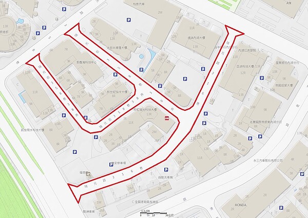 本次路面更新範圍。圖/台北市新工處提供