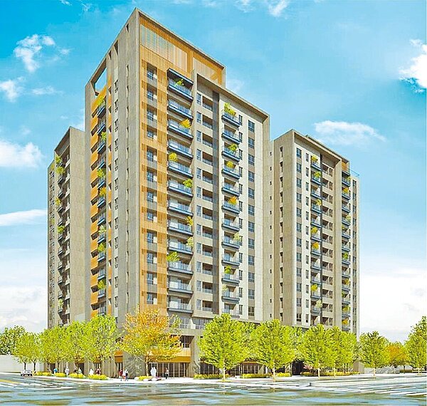 嘉義市民族國小西側公有地公辦都更案獲市府聯審通過,圖為明年將動工興建的15層大樓示意圖。(嘉義市政府提供/廖素慧嘉市傳真)