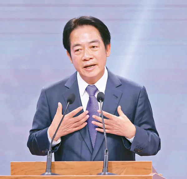 民進黨總統候選人賴清德在辯論會上提出憲法「災難說」。圖/台北市攝影記者聯誼會提供