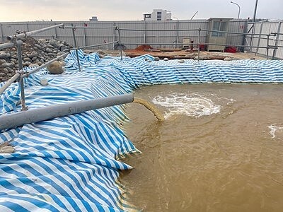 中市籲營建工地務必妥善處理高濁度泥水，違者將依法處分。圖／台中市環保局提供