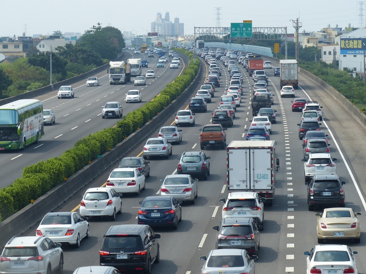 國道塞車示意圖。聯合報系資料照 