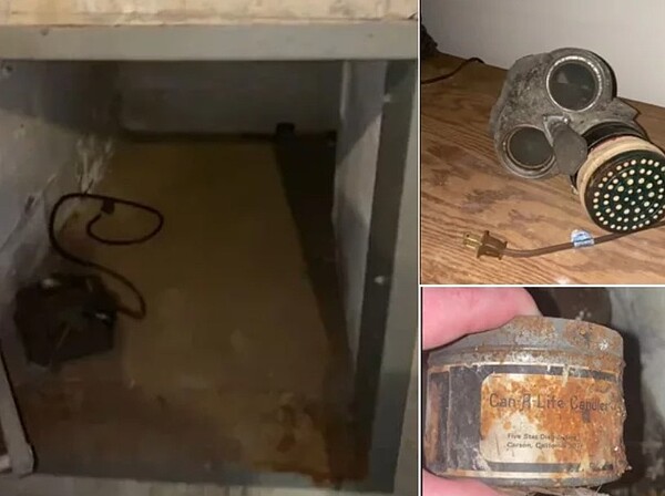 國外一名三寶媽卡莉(Carly)在奶奶家地下,意外發現藏有一座核子掩體。圖/擷自TikTok