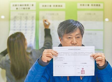 
長榮航空機師不滿未合理調薪、公司違法聘用外籍機師，桃園市機師職業工會22日發動罷工投票，成功取得合法罷工權，並預告不排除春節期間罷工。（陳麒全攝）
