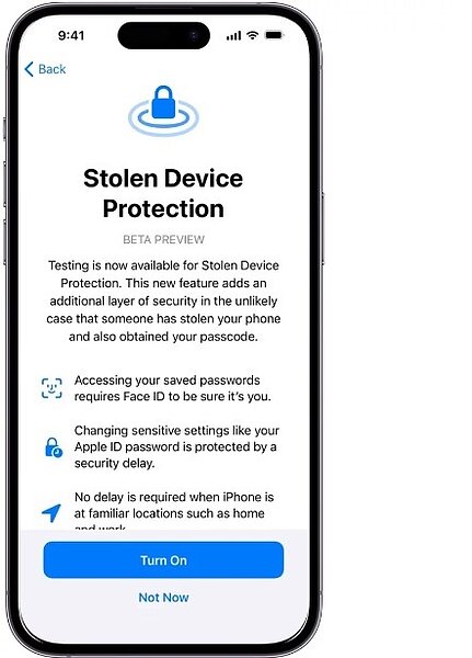 蘋果手機如果被竊，裡面的密碼資料甚至銀行帳戶，都可能被盜。華爾街日報實測提醒使用者可以作業系統中設定防盜功能，若手機失竊可以減少損失的風險。圖／取自Apple網站