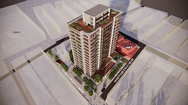 漢皇集團獲選為北市士林海光段公辦都更案最優申請人,設計規劃以取得黃金級綠建築、銀級智慧建築為目標,全案預估於117年前完工。圖/漢皇集團提供