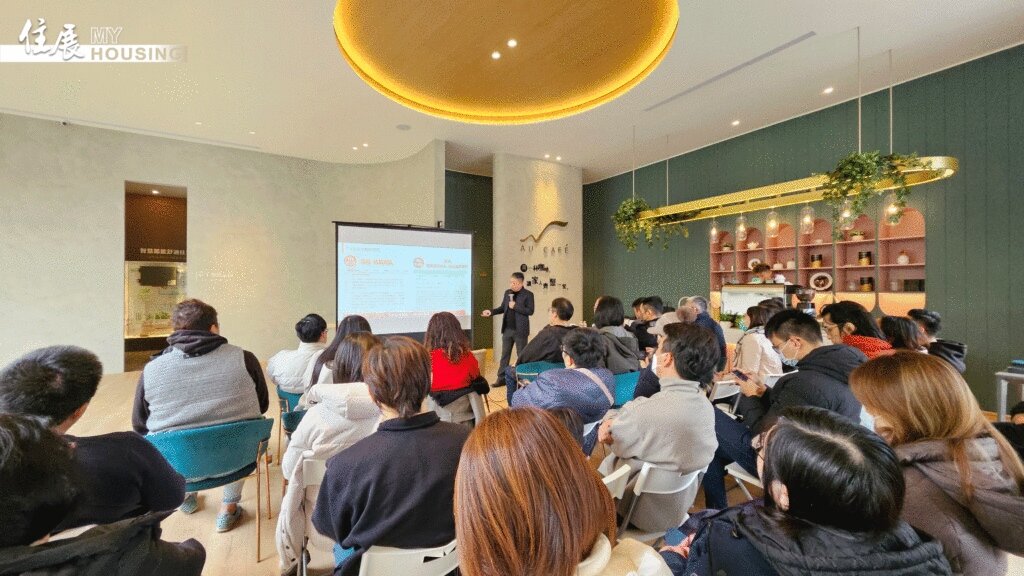 管清智年前舉辦房產講座「高鐵軌道置產學」，現場座無虛席。