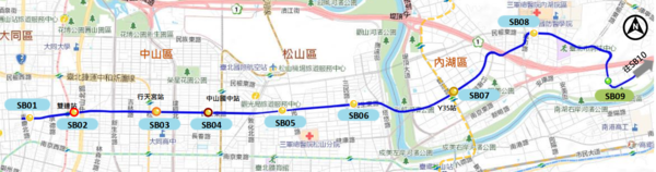 捷運民生汐止線台北市段路線方案規劃示意圖／台北捷運局提供