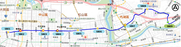 捷運民生汐止線台北市段路線方案規劃示意圖／台北捷運局提供