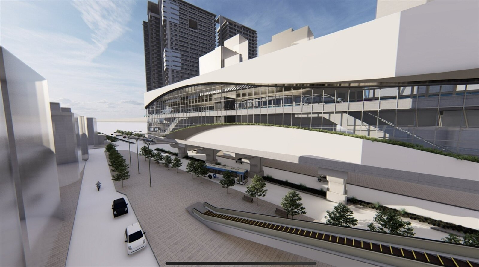 汐東捷運新北市段、淡海輕軌第二期都市計畫變更,今獲新北市都市計畫委員會審議通過。圖為汐東捷運SB12車站模擬圖/新北捷運局提供