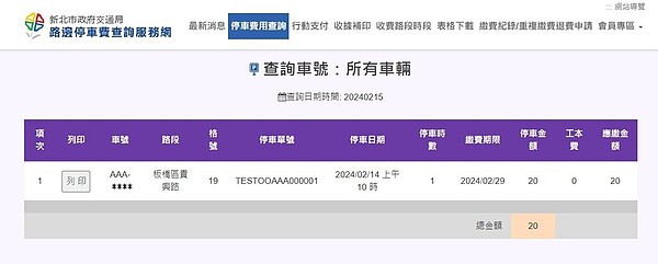 查詢路邊停車地點、時間線上搞定!圖/新北市府提供