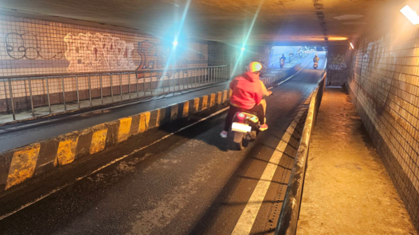 台南永康中正路地下機車道積淹水已解決開放通行。圖／台南市政府提供