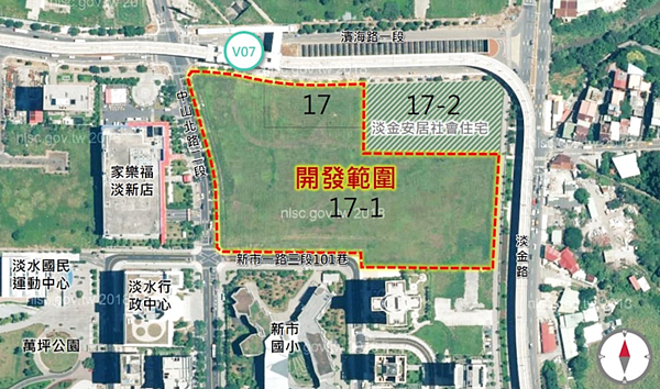 「淡海輕軌淡水行政中心站周邊土地開發案」招商案，公開徵求投資人。圖／國土署提供