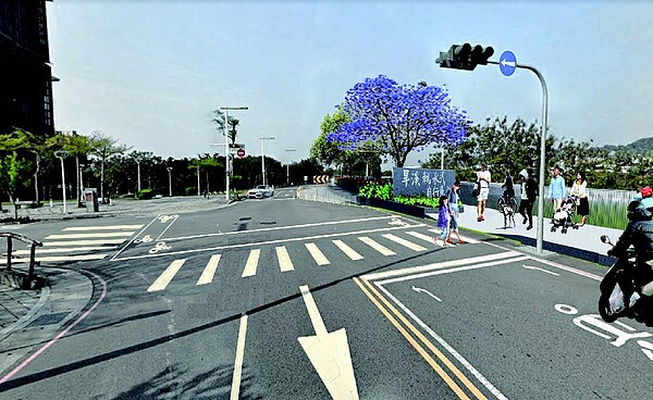 潭子區旱溪西路自行車完工模擬圖。圖/台中市觀旅局提供