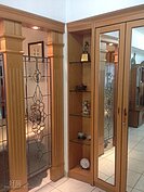 4.因為怕開門見灶，特別做了個霧面的屏風。