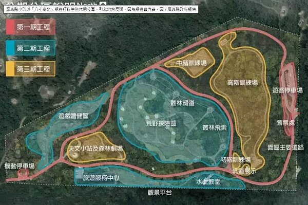 屏東縣小琉球「八七高地」規畫打造生態休憩公園,引起地方反彈,圖為規畫案內容。圖/屏東縣政府提供