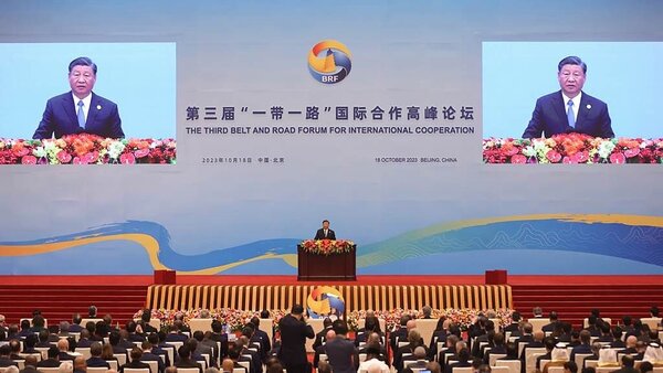 「一帶一路」國際合作高峰論壇在北京開幕，中國國家主席習近平出席。圖／中新社