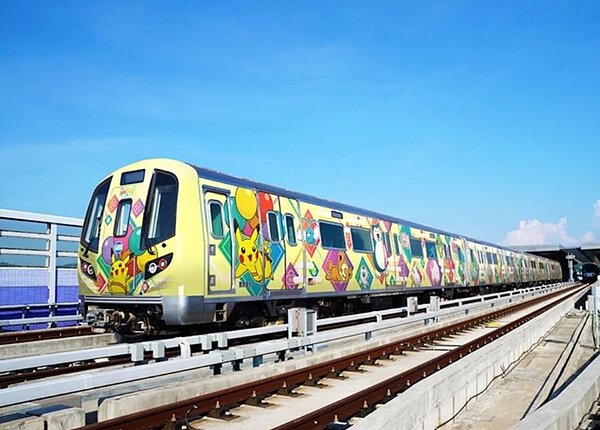 機捷飛翔皮卡丘彩繪列車去年推出後相當受歡迎。圖/桃園大眾捷運公司提供
