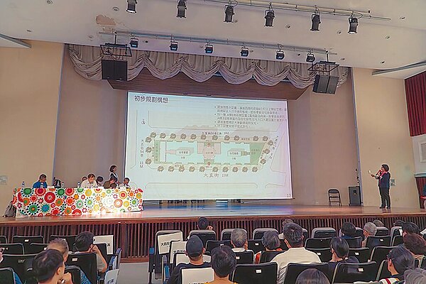 台北市政府分別針對大直傾斜民宅東、南側鄰地舉辦「公辦都更評估說明會」並辦理意願調查。圖/台北市更新處提供