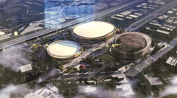 台中巨蛋建築設計,由日本隈研吾建築都市設計事務所,及台灣九典建築師事務所共同操刀。圖/台中市政府提供