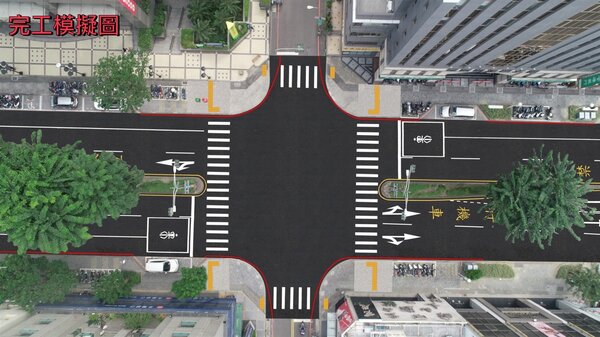 公益路（文心路至東興路）改善完工模擬圖。圖／中市府提供