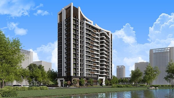 「富宇天玥」基地旁就是永久保護區的「綠樹」景觀、享永久棟距，周邊機能優，「離塵不離城」的環境得天獨厚。圖／富宇天玥提供