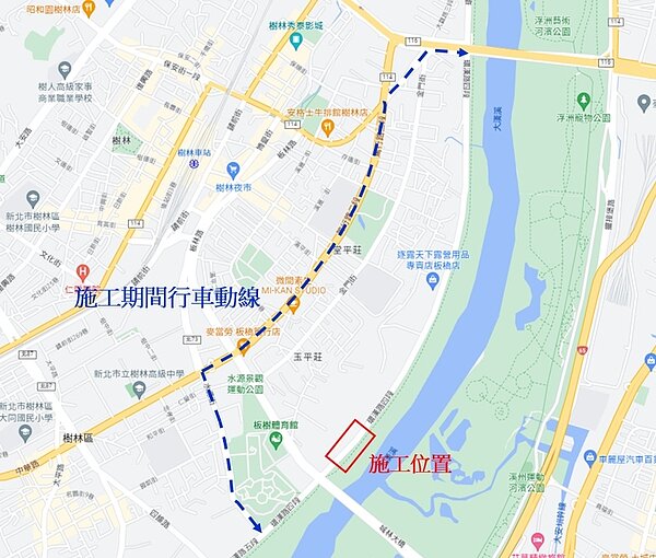 建議改道動線圖。圖/新北市捷運工程局提供