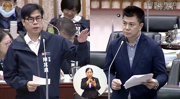 高市議員黃文志建議楠梓產業園區圍牆應該打除，與當地社區縫合。圖／記者王昭月翻攝
