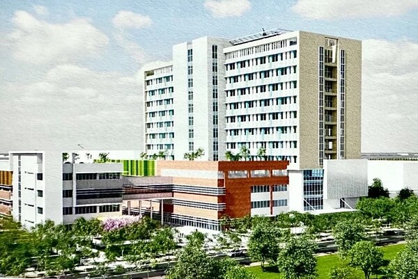 成大沙崙醫院23日舉行奠基典禮，預計2031年啟用。圖為模擬照。圖／翻攝沙崙醫療園區官網
