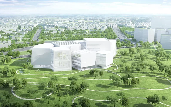 台中市水湳經貿園區的「台中綠美圖」由日本知名建築師妹島和世參與設計,實現公園中的圖書館、森林中的美術館。圖/台中市政府提供