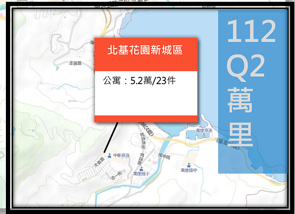 萬里區交易熱區。圖／取自新北市地政局第二季新北市不動產市場分析季報